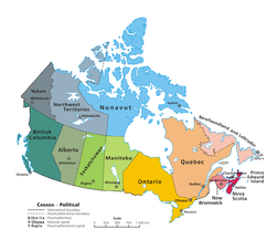 Canada Map In French Provinces And Capitals