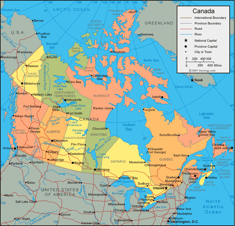 Canada Map With Provinces