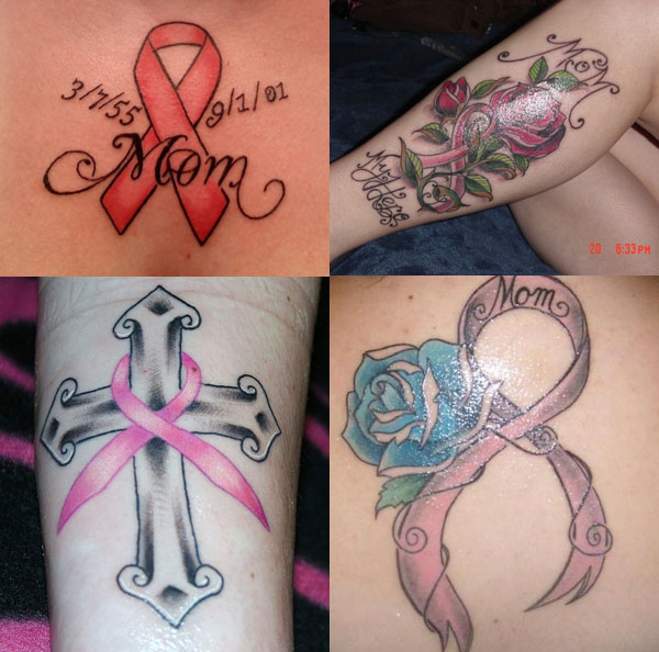 Cancer Ribbon Tattoos For Women