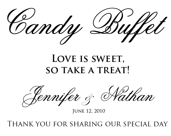 Candy Buffet Signs