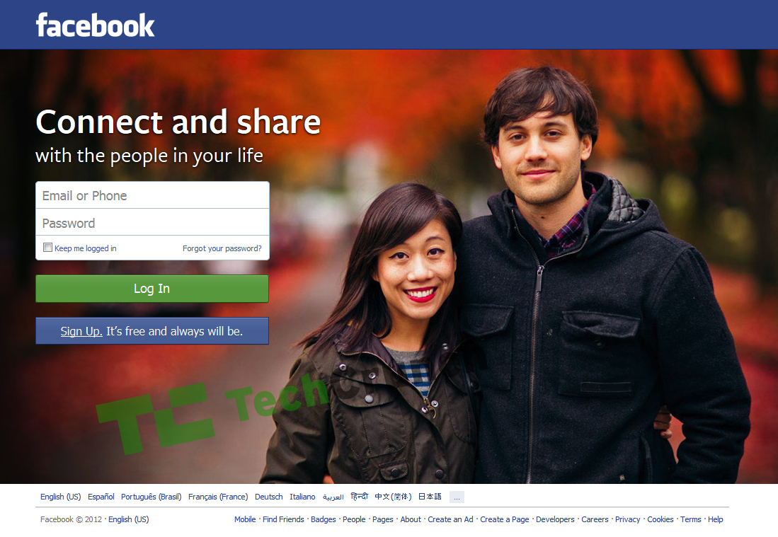 Facebook Login Home Page Face