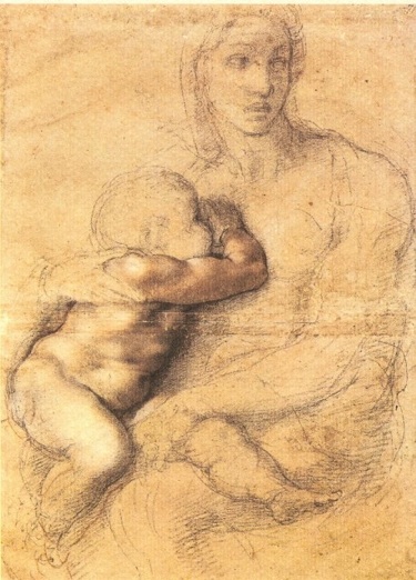 Michelangelo Madonna And Child Painting