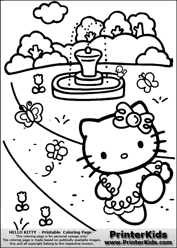 Printable Hello Kitty Coloring Pages For Girls