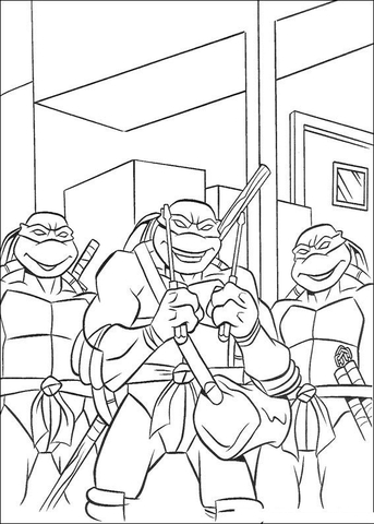 Teenage Mutant Ninja Turtles Coloring Pages Free