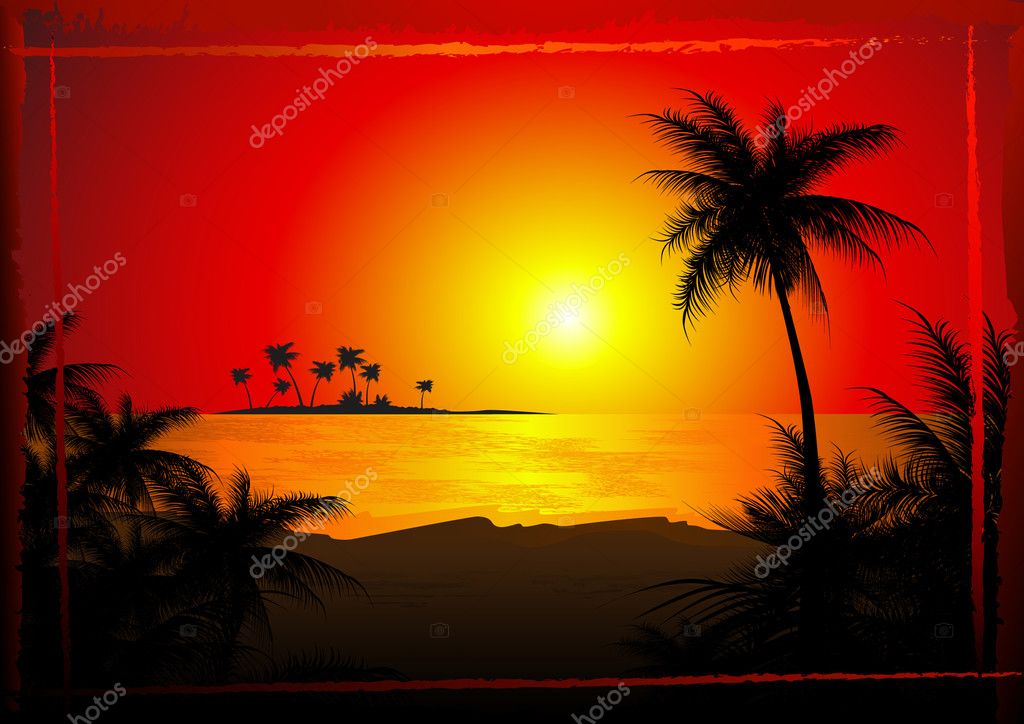 Tropical Beach Sunset Pictures